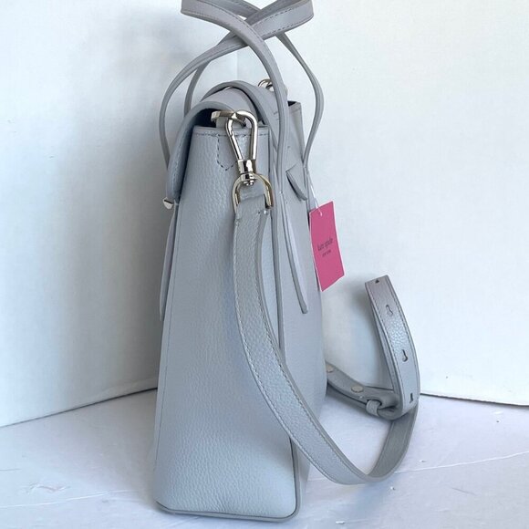 Kate Spade North South Mini Tote Crossbody Small Gray Leather Handbag Essential - Picture 10 of 12